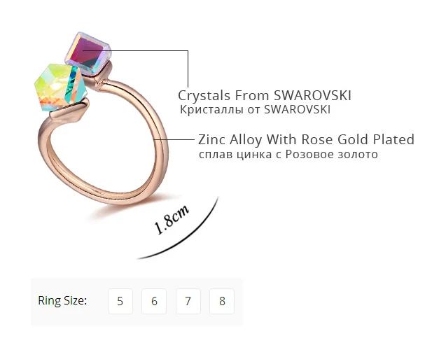 Большая рекламная акция Роскошные Кристаллы Geniune от Swarovski Cube Свадебные