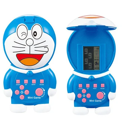 Электронный тетрис детская портативная игровая консоль Портативный ЖК-экран игры мультфильм Железный человек трансформация интерактивные детские игрушки - Цвет: 1pcs Doraemon Random