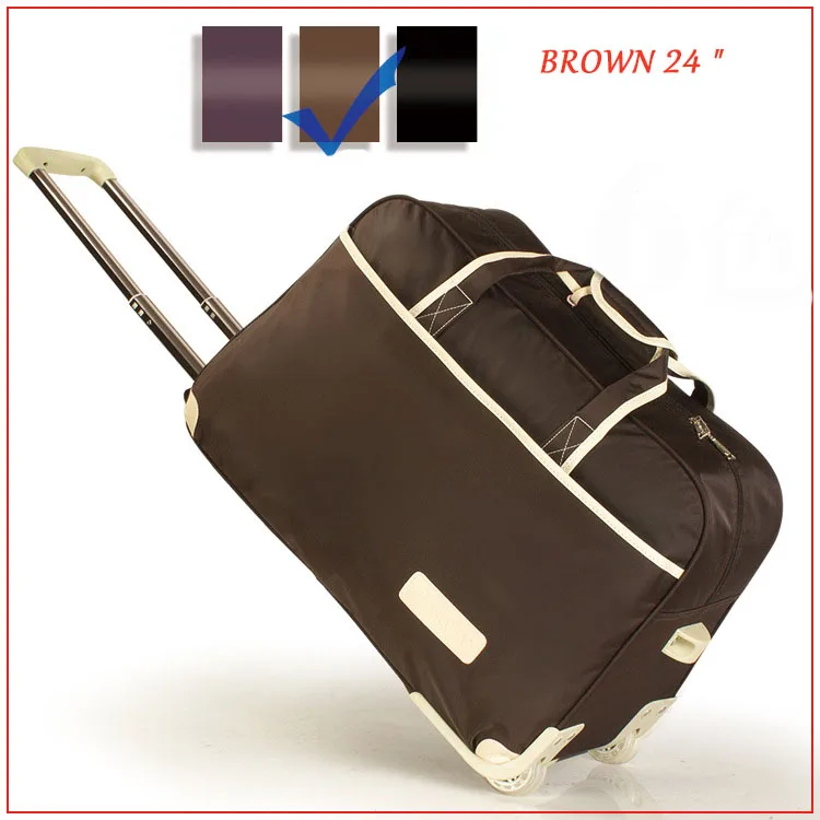 Модный женский чемодан на колесиках, брендовый Повседневный уплотненный чемодан на колесиках, дорожная сумка на колесиках, чемодан для багажа - Цвет: Brown 24