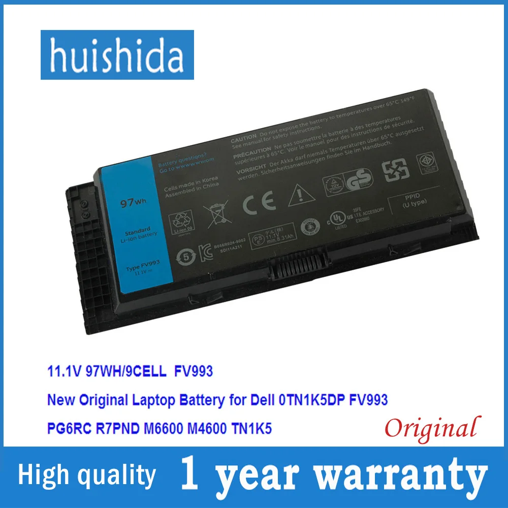 Аккумулятор для ноутбука Dell FJJ4W PG6RC R7PND Precision M6600/11 1 M6800/6700/4800 series 4600/4700 в 97 Вт/ч FV993 |