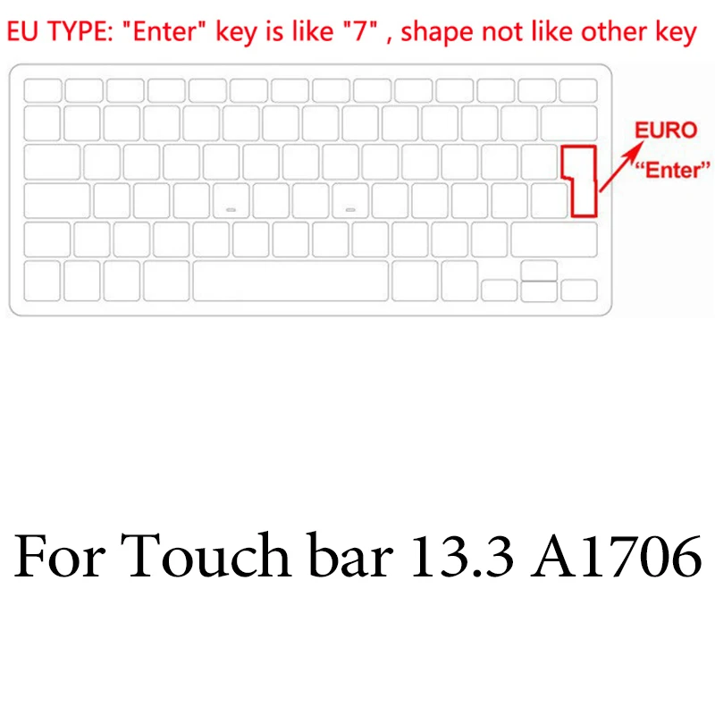 ЕС/британский английский ультра тонкий прочный чехол для клавиатуры защитная наклейка для нового MacBook Pro 13 15 дюймов( выпуска, TouchBar - Цвет: 14