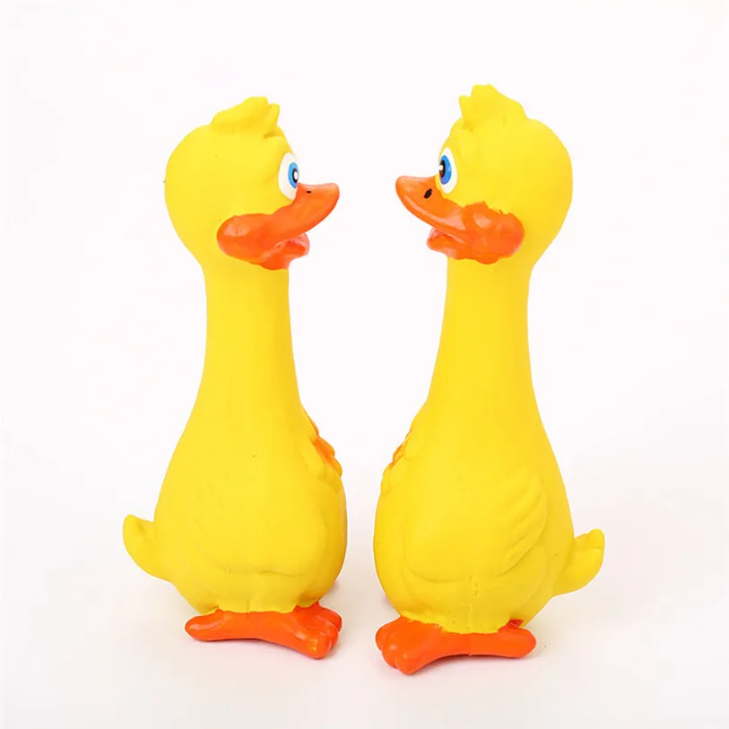 Natural Latex Duck Pet Squeak Toys Cleaning Teeth Sound Play Dog Toys For Small Large Dogs Cats Puppy Molar Chew Toys 40JA3 (3)