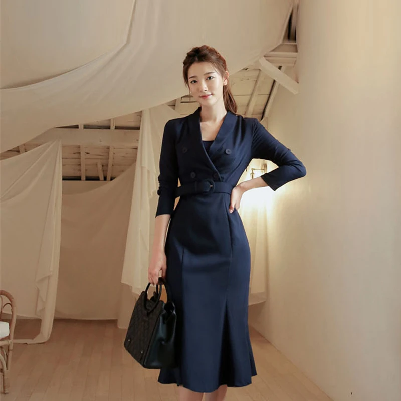 

Fashion women temperament casual pencil dress new arrival OL vintage solid comfortable elegant fresh classical thick warm dress