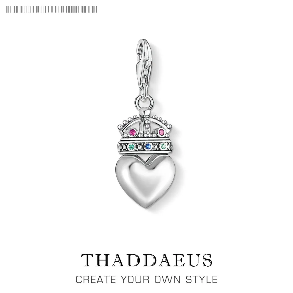 

Real 925 Sterling Silver Fashion Jewelry Crown Heart Pendant Charm Fit Necklace Bracelet for Women Men Drop Shipping Wholesale