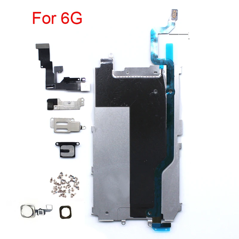 

Metal LCD Back plate Heat Shield kits for iPhone 6 Plus 5.5'' 6S 6G 6SP 6SPlus Earpiece Screws Front Camera Sets