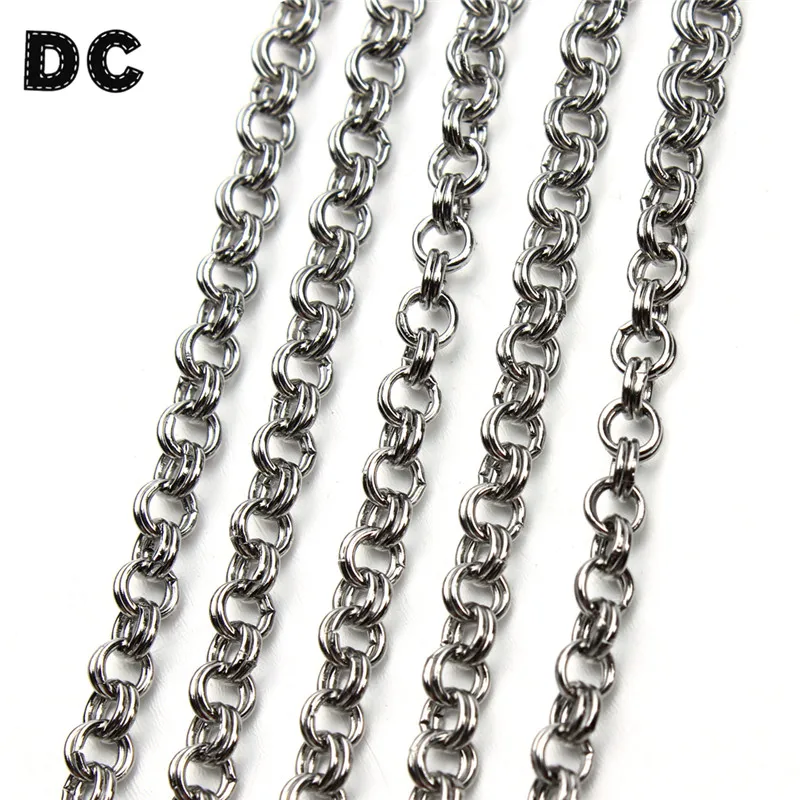 DC 5Meters/lot 3mm Double Layer 316 Stainless Steel Twisted Link Chain