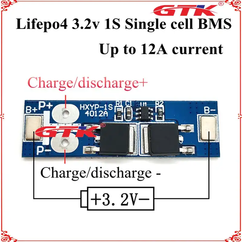 1S 5A 3.2V LiFePO4 LiFe Battery 18650 Cell PCM Charger PCB Protection BMS Board