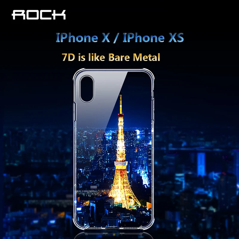 ROCK Ультратонкий прозрачный силиконовый мягкий ТПУ чехол для iPhone X XS Прозрачный