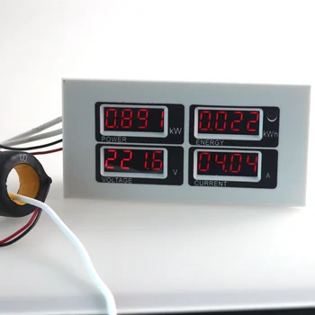 

4 In 1 Digital AC 80-260V 100A Watt Power Meter Ammeter Voltmeter Energy Meter 110V 220V with Current Transformer Free Shipping