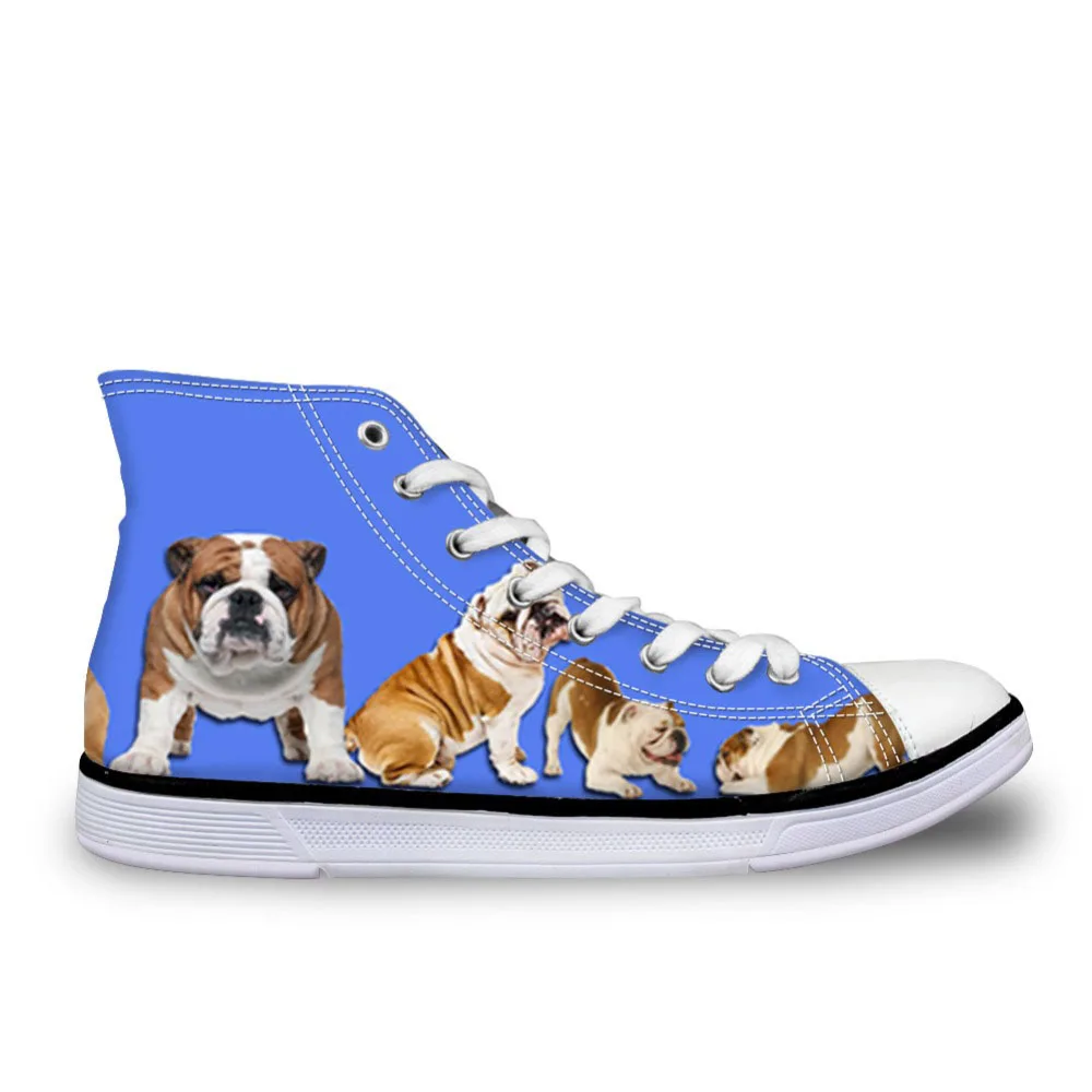 

Mens High Top Sneakers Pug Dog Printing Flats Canvas Shoes Men Casual Dog Pattern Blue Vulcanize Shoes For Teen Boys