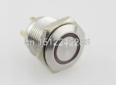 

CMP 12VDC Red Lamp Flat Round Latching Metal Push Button Switch 4Pin