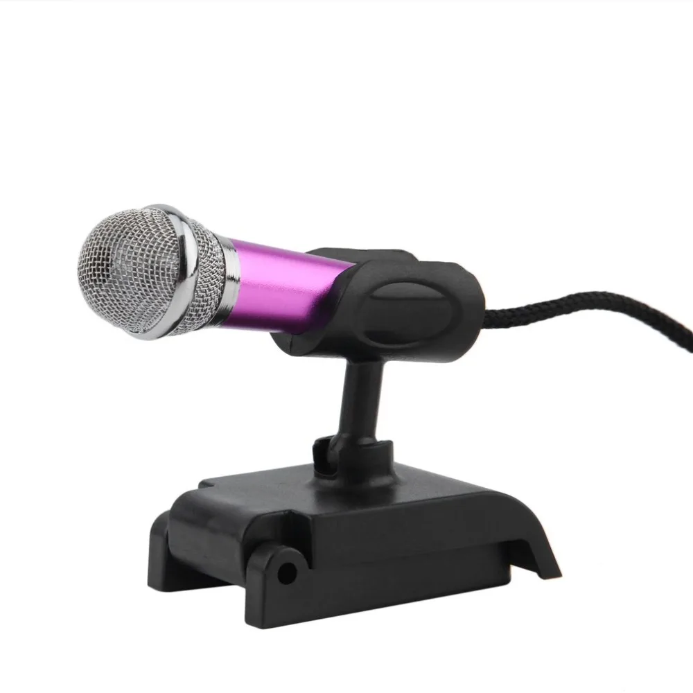 Портативный алюминиевый сплав Мини 3,5 мм проводной микрофон для планшетных ПК ноутбук речевое пение караоке