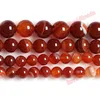 Free Shipping Natural Stone red orange  Stripe Agat Round Loose Beads 4 6 8 10 12MM Pick Size For Jewelry Making ► Photo 3/3