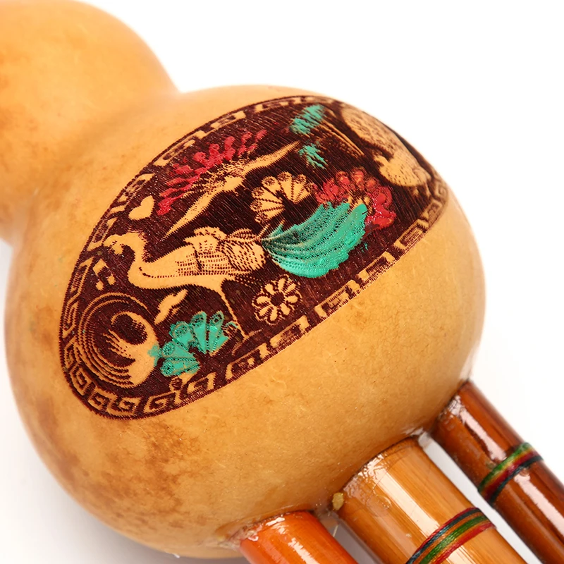 Новый китайский ручной бамбука Хулуси Тыква кукурбит флейта этнический музыкальный инструмент ключ с чехол для начинающих меломанов