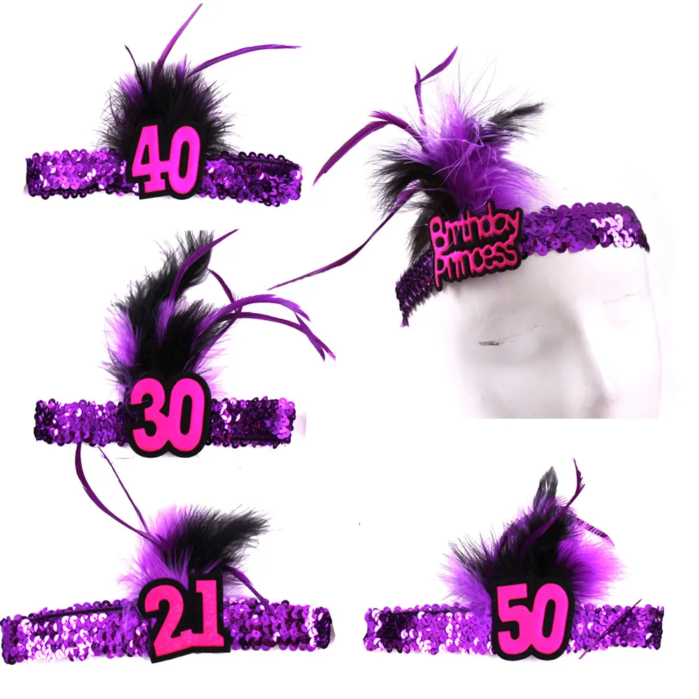 

Party decoration 5pcs Birthday sash brooch hair band princess birthday girl ribbon fun gift souvenirs favor event party supplies