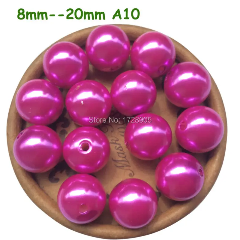 

Beads 6mm to 30mm Straight hole Hot Pink A10 Imitation ABS Pearls Loose Acrylic Bead Jewelry Accessories Chunky Beads