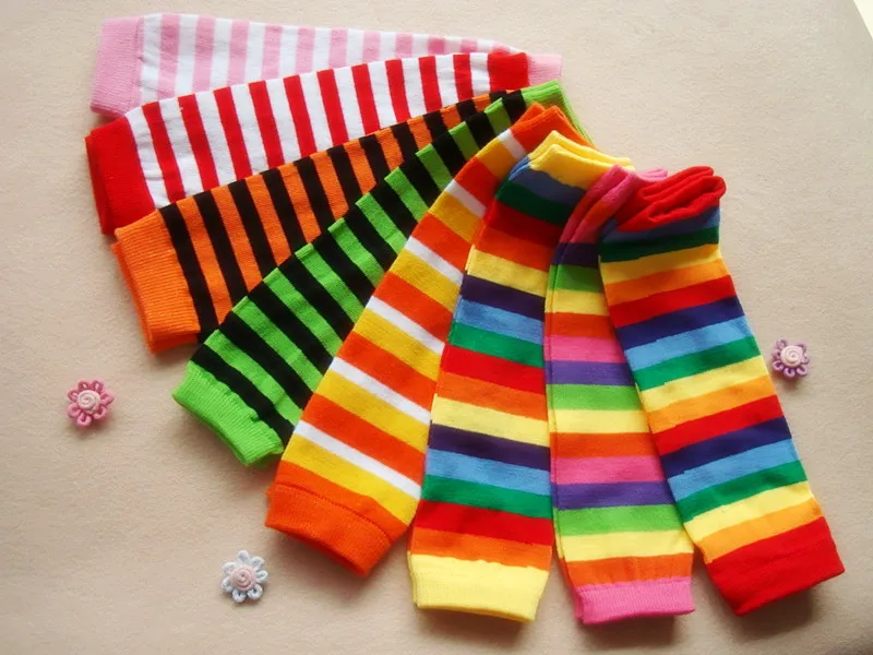 

Newest Baby Leg Warmers boy's girls' Legging Tights Rainbow Socks infant toddler ruffle Arm warmers legwarmers