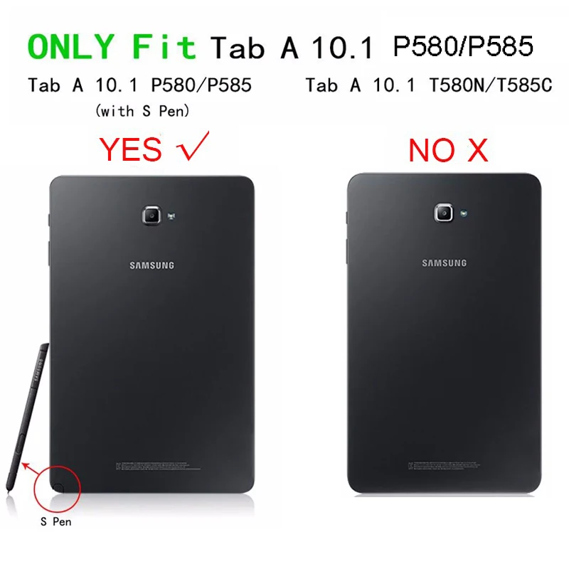 Модная крышка для Samsung Galaxy Tab A A6 10,1 2016 P580 P585 SM-P585Y случае принципиально Tablet Folio из искусственной кожи флип Защитная оболочка
