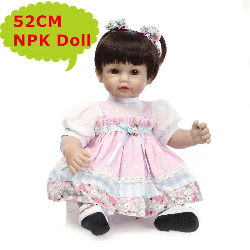 

NPK 52CM Reborn Toddler Dolls Soft silicone Cotton Bady Reborn Baby Girl Alive Bebe Reborn Toys For Girls Birthday Gift Kids Toy