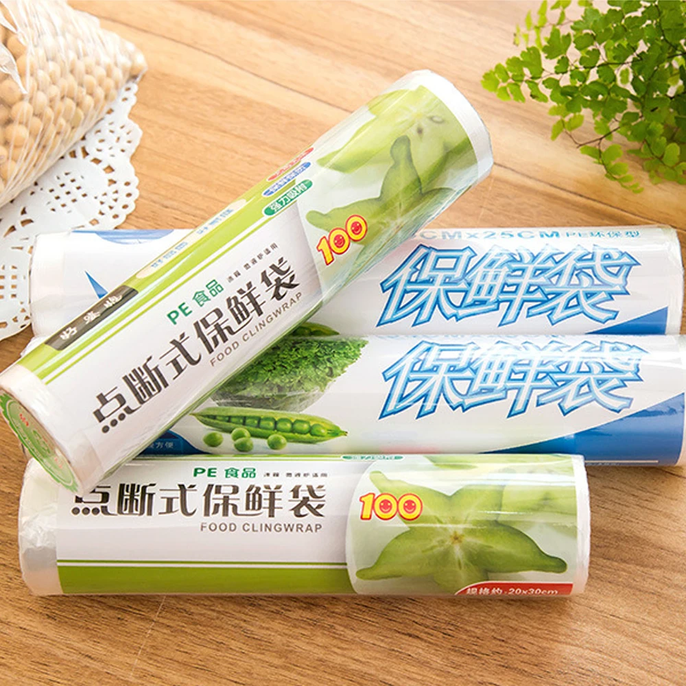 1 Roll Saran Wrap Food Vacuum Transparent Point Break Mode Freshness Protection Packages Saver Bag Food Storage Bags Home Daily (5)