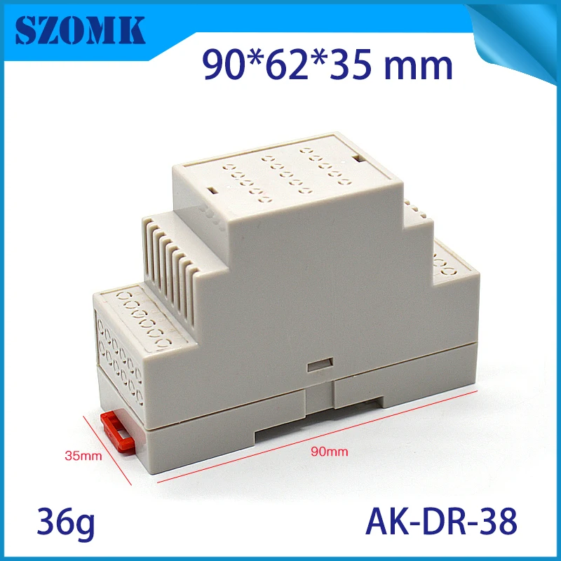 Один маленький белый цвет din rial чехол 90x62x35 мм пластиковый чехол din электронные корпуса для светодиодных корпусов Чехол Коробка din рейка