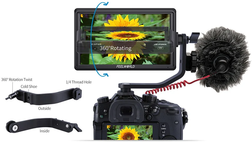 FEELWORLD FW568 5,5 дюймов DSLR Камера полевой монитор с разрешением 4K HDMI Full HD 1920x1080 ЖК-дисплей ips DC Выход видео фокус помощь для Камера s