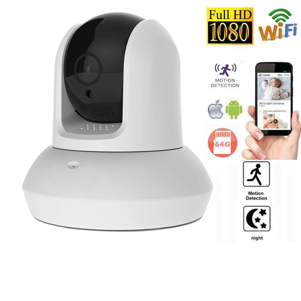 

Geeklink HD 1080P IP Cam WiFi Webcam Home Security Camera 355 Wide Smart Home APP IR Remote Control work with Alexa Google Home