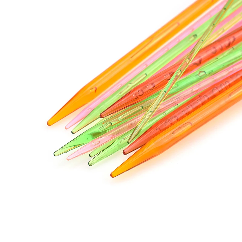 14pcs Multicolor Plastic Knitting Needles Weaving Tool Crystal Knitting Needle Tools For Women Scarf Sweater Tools Accessories (6)