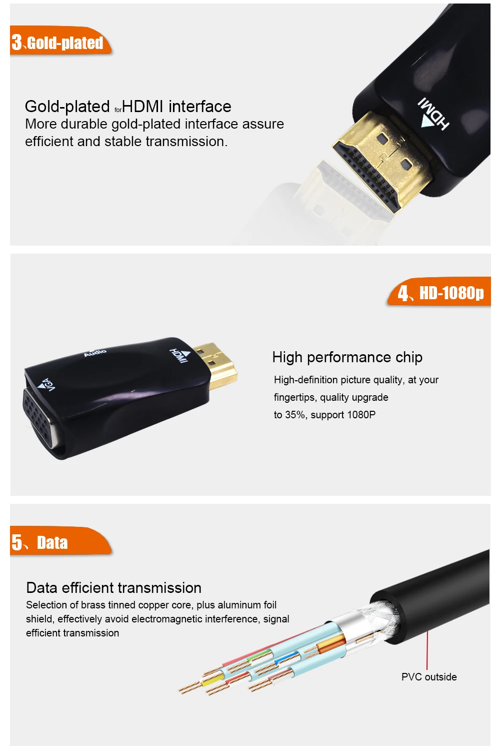 TISHRIC HDMI в VGA адаптер конвертер «Папа-мама» 3,5 мм аудио кабель 1080P HDMI2VGA цифро-аналоговый адаптер для ТВ проектора