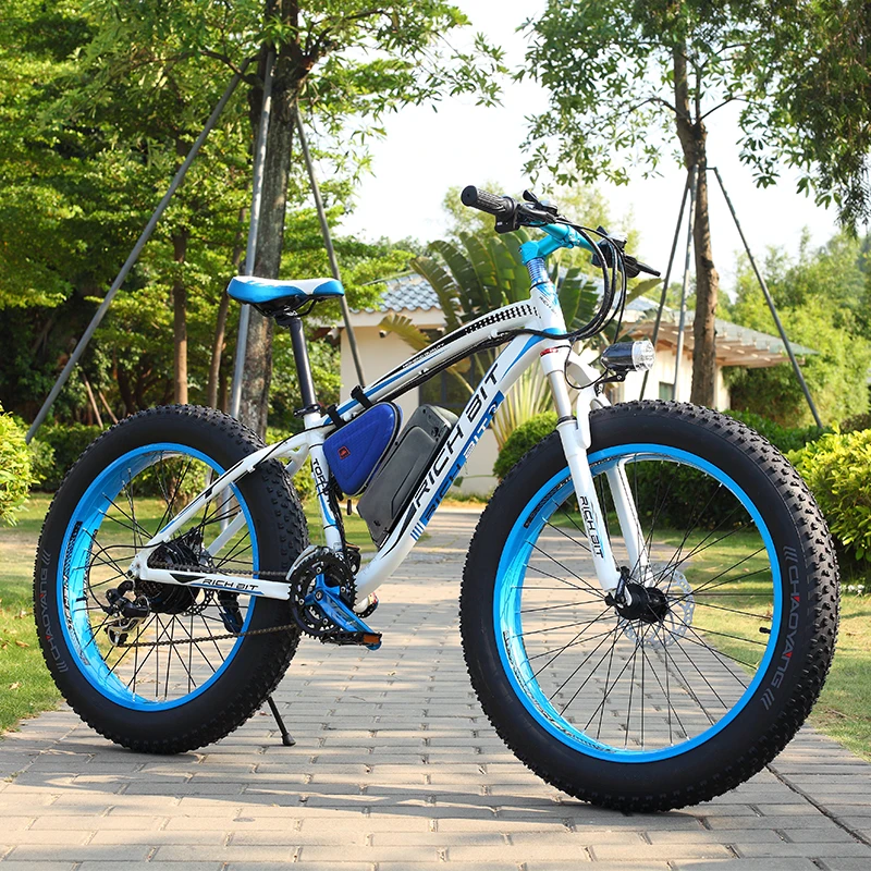 Sale RichBit New Super Ebike Powerful Electric Snow Bike 21 Speed Ebike 48V 1000W Electric Fat Tire Bike With 17AH Lithium Battery 8