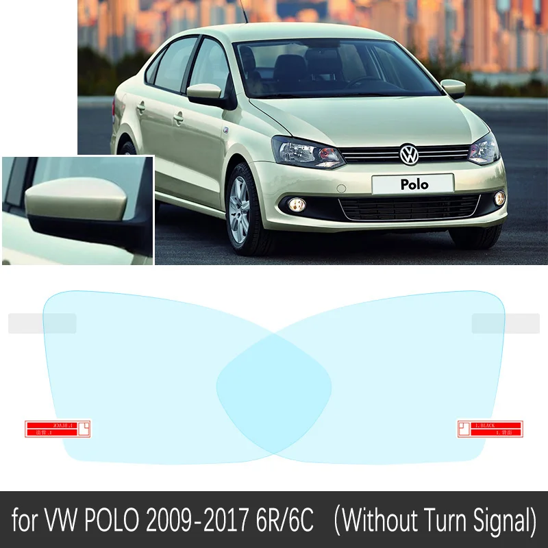 Для Volkswagen VW POLO 6N2 9N 9N3 6R 6C 1999- 3 4 5 полное покрытие противотуманная пленка зеркало заднего вида непромокаемые противотуманные аксессуары - Название цвета: Polo No Turn Signal