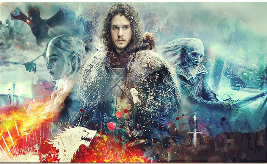 5d eigen foto на заказ алмазная живопись фильмы Игра престолов Рождественская вышивка diy Вышивка крестиком Рождественский Декор Горячая 925 светящиеся кошки