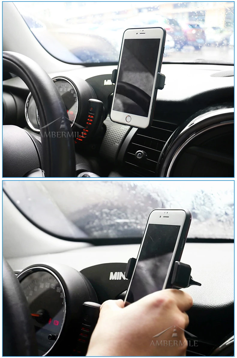 AMBERMILE Car Interior Mobile Cell Phone Mount Holder Rotatable Phone GPS Holder for MINI Cooper Clubman F54 F55 F56 Accessories (11)