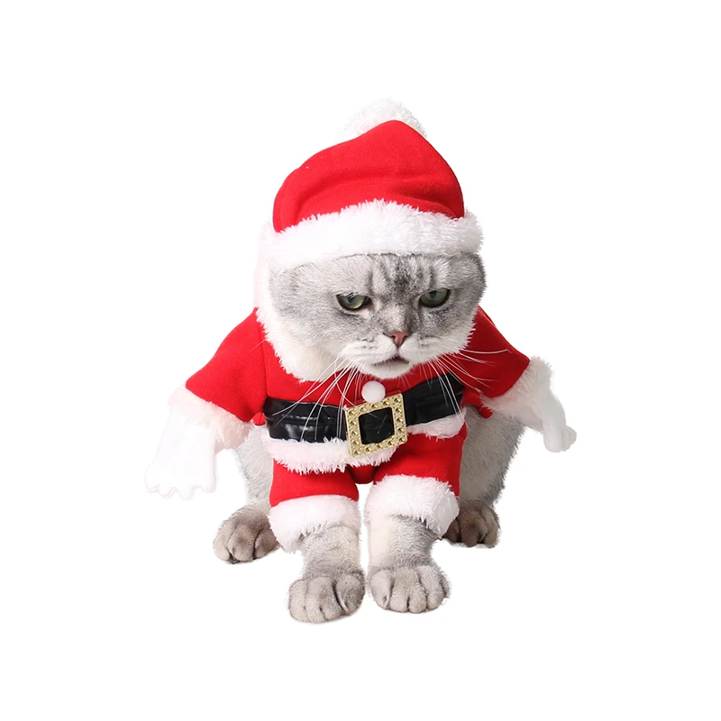 2017 pet cat clothes Christmas soft warm Santa Claus clothesin Cat