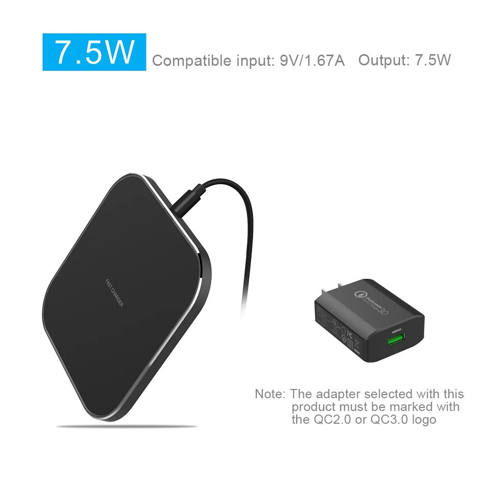 !ACCEZZ 7.5W Portable Qi Wireless Charging For iPhone X 8 XS Max XR Phone Charger 10W For Huawei Samsung Galaxy S9 S8 Plus Note9 (8)