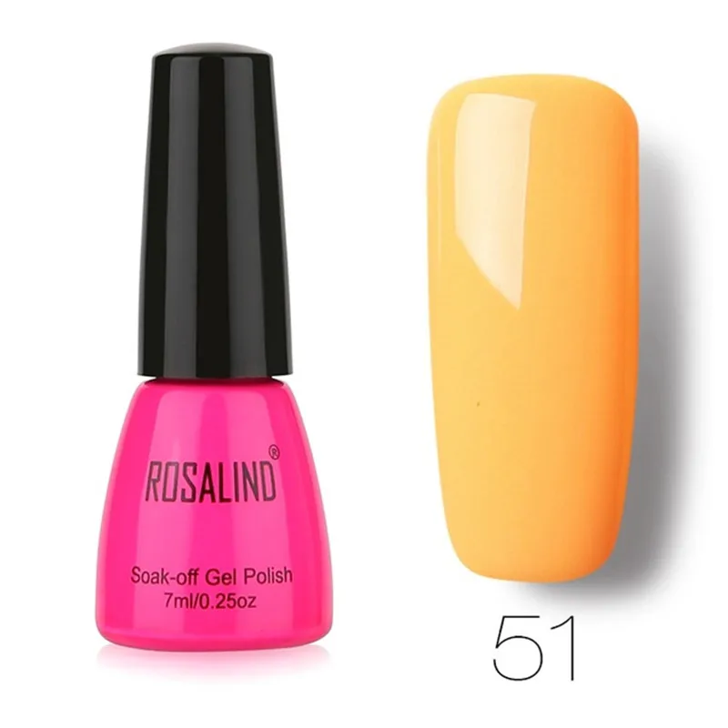 Гель-лак ROSALIND для ногтей, 1 шт., классический Полупостоянный лак 58 цветов, не впитывается, для самостоятельного дизайна ногтей, Базовое покрытие, необходимое УФ-Гель-лак - Цвет: RO51
