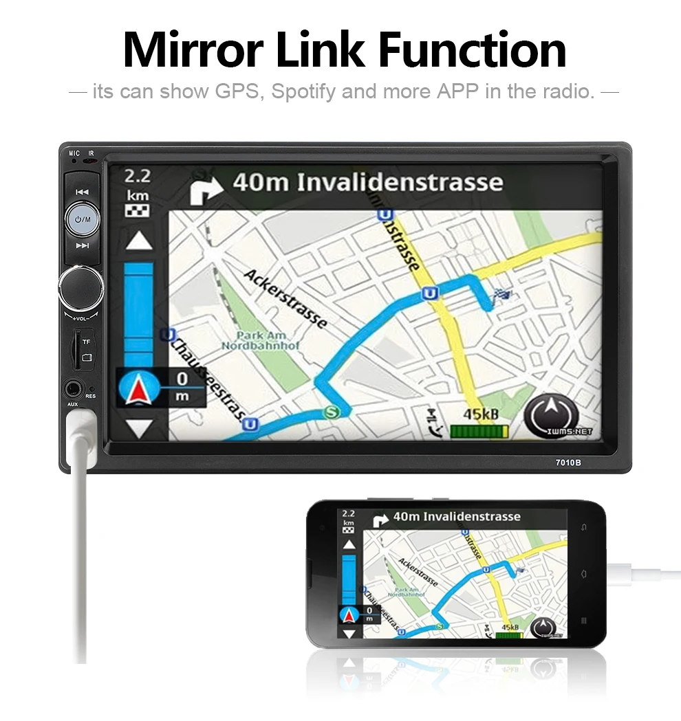 Обновление 7010B 2 din автомагнитола " плеер MP5 сенсорный экран Bluetooth мультимедийное зеркало Android Авторадио автомобильный резервный монитор камеры