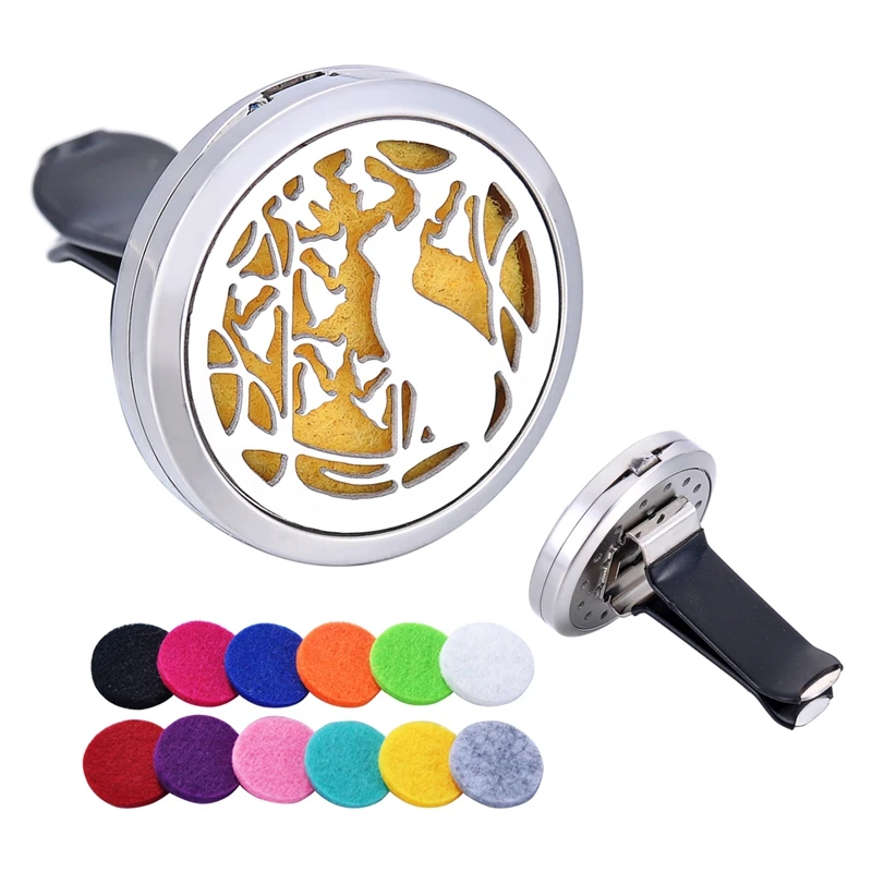 

Stainless Steel Car Air Outlet Clip 2019 Hollow Tree Open Magnetic Lock Aromatic Clip Aromatherapy Essential Oil Box Jewelry