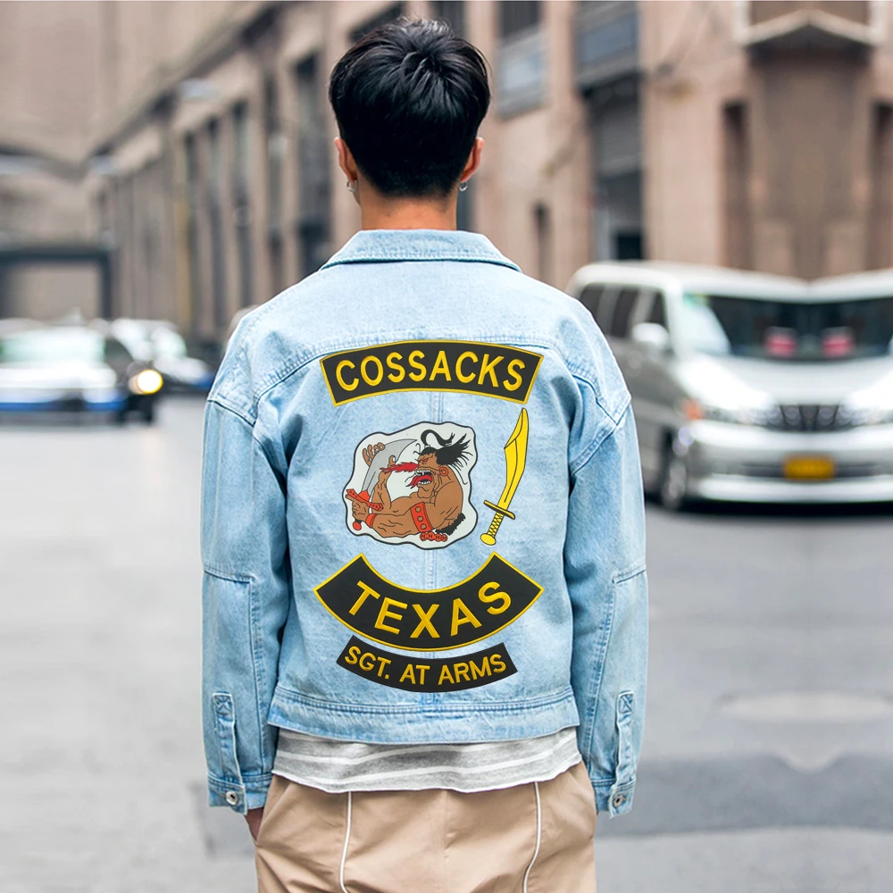 12 шт./комплект казаки TEXAS MC Patches с железными нашивками байкерские нашивки куртка