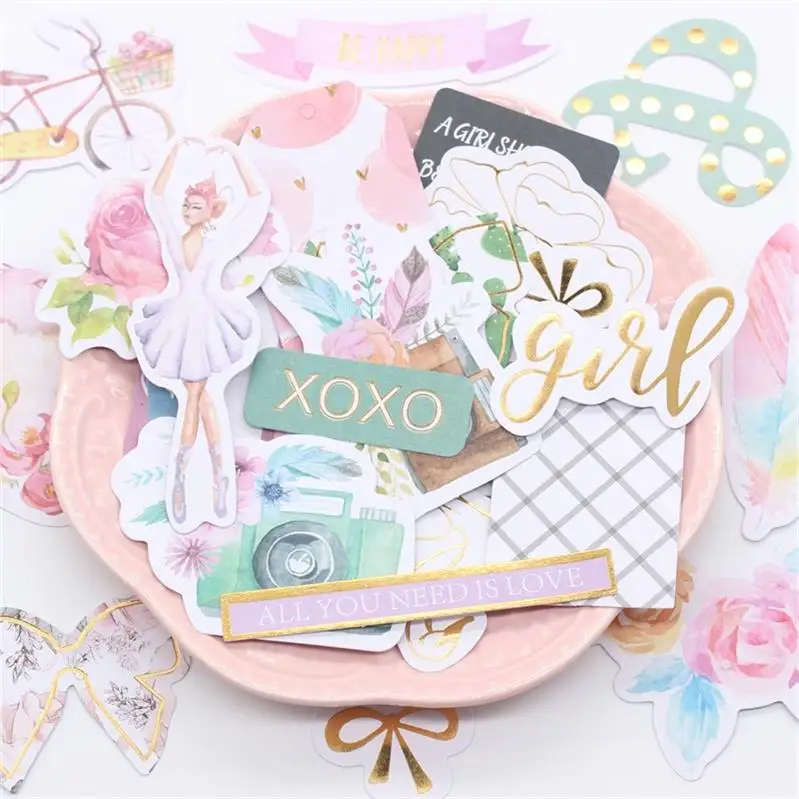 

ZFPARTY 25pcs Beautiful Girl Paper Diecut Or Vellum Paper Diecut for Scrapbooking Happy Planner/Card Making/Journaling Project