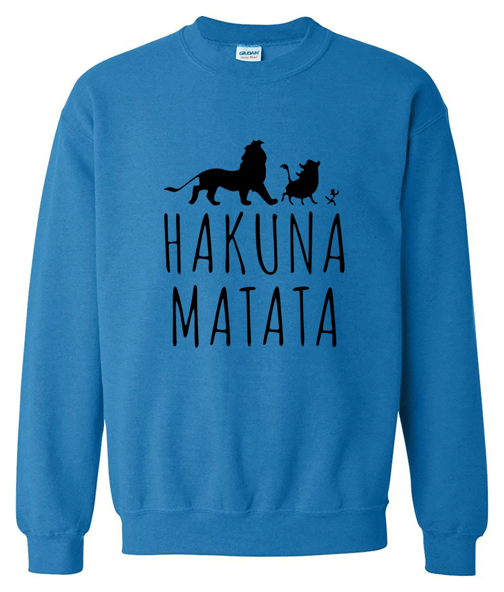 Новое поступление, Весенняя толстовка, зимняя толстовка из флиса HAKUNA MATATA, Забавный принт с буквами, популярная мужская спортивная одежда, толстовки harajuku