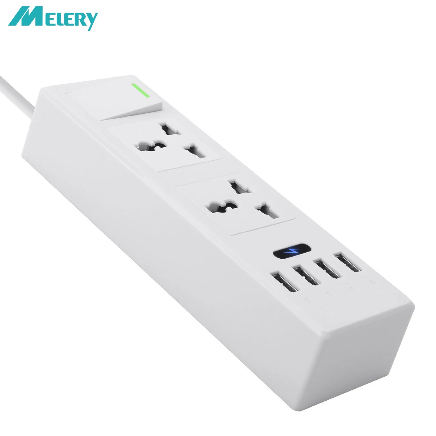 

Power Strip Surge Protector 2 AC Universal Outlets Electrical Plug Socket with USB Port Charger Adapter with 1.8m Extension Cord