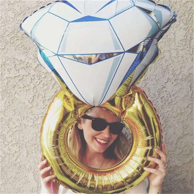 

Wedding Marriage Foil Balloon Diamond Balloon Bride Ring Engagement Foil Valentine Balloons Party Balony Globos