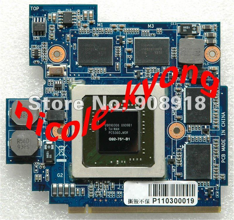 69N0FHV11B02-01 60-NVZVG1000-A02 GTX 260M GTX260M G92-751-B1 DDR3 1GB VGA Video Card for Asus G61GX G71G G71GX G72GX G51VX 69N0FHV11B02-01 60-NVZVG1000-A02 GTX 260M GTX260M G92-751-B1 DDR3 1GB VGA Video Card for Asus G61GX G71G G71GX G72GX G51VX