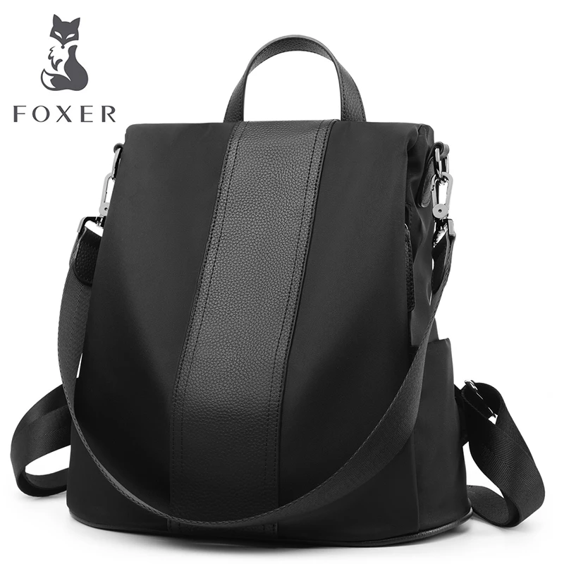 FOXER Brand Women Backpack Oxford + Leather Multifunction Backpacks Girl Fashion Travel Bag Large Capacity Bag for Female FOXER Brand Women Backpack Oxford + Leather Multifunction Backpacks Girl Fashion Travel Bag Large Capacity Bag for Female