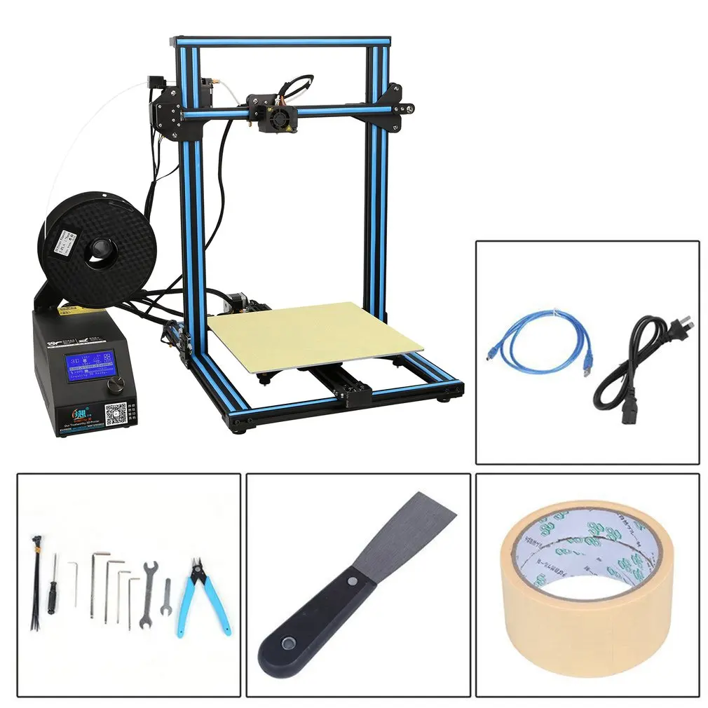 

CR-10S High Precision DIY 3D Printer Kit 300*300*400mm Printing Size With Dual Z-Rod Lead Motor Filament Detector