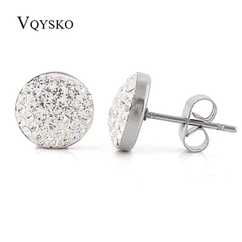 NIBA Christmas gift classic Genuine CZ Crystals Stud earrings,Gift to girlfriend 100% hand made