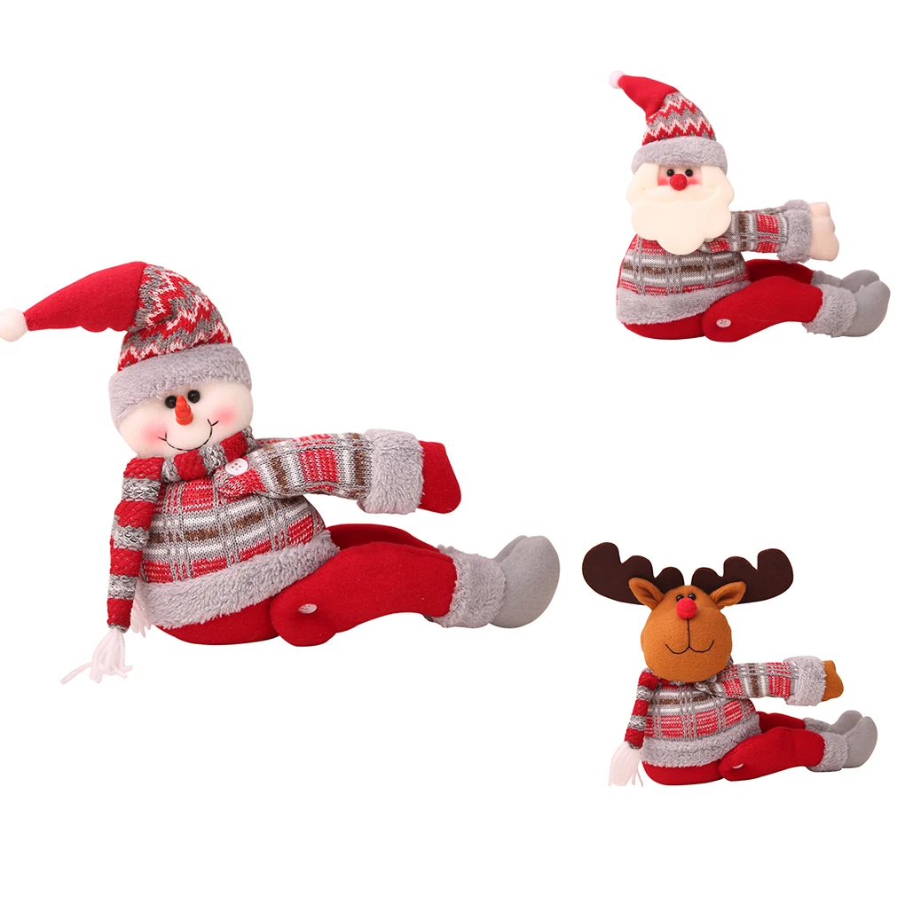 

2019 Magic Tape Curtain Tieback Clip Window Drape Santa Snowman Reindeer Clothe Christmas Blinds Holdback Home Office Decoration