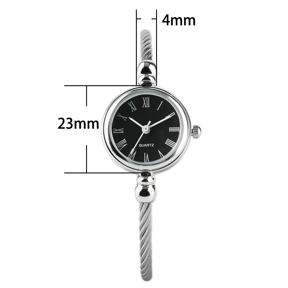 Elegant 2018 New Arrival Women Bangle Watch Roman Number Dial Quartz Wrist Watch Simple Rotating Twist Stainless Steel Band (14)