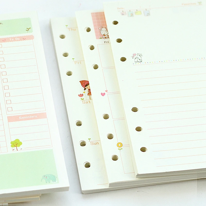 Mercii Diary Refills A5 Spiral Notebook Replace Paper Core 6 Holes